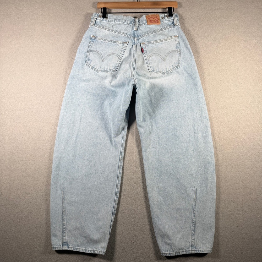 Levis Cinch Barrel Jeans Light Wash High Rise Wide Leg Denim W30 L29 - Picture 2 of 16